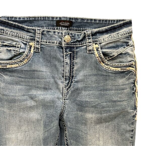 MONTERO Men's Bootcut Jeans Size 36 Modern Cowboy Embroidered Whipstitch - Picture 3 of 11